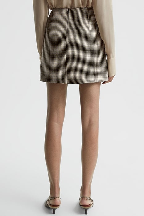ELLA-CHECK MINI SKIRT BLACK/CAMEL 2