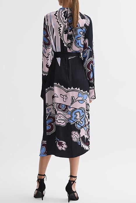 SAMARA SCARF MIDI DRESS — BLACK 2