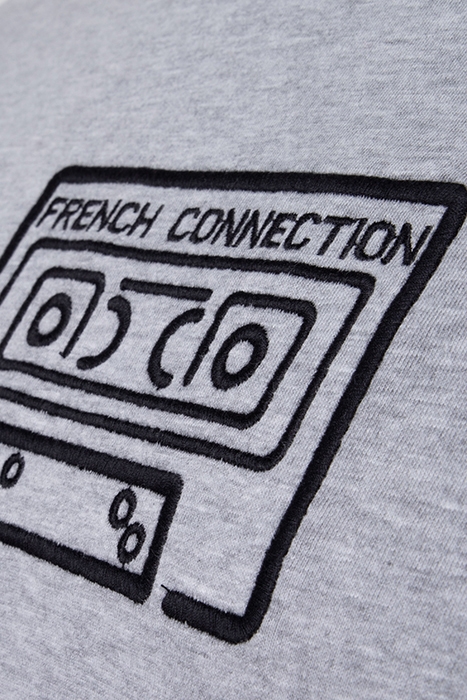 CASSETTE EMBROIDERY LGT.GREY MEL / BLACK 3