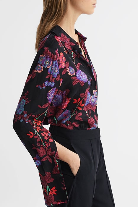 POLLY-TEXTURED BLOUSE BLACK/PINK 5