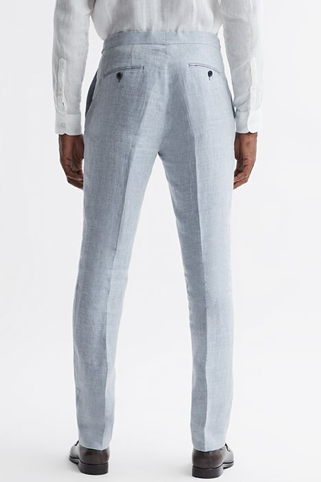 LAGOON-HERRINGBONE SUIT PANTS BLUE 2