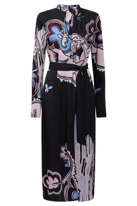 SAMARA SCARF MIDI DRESS — BLACK 3