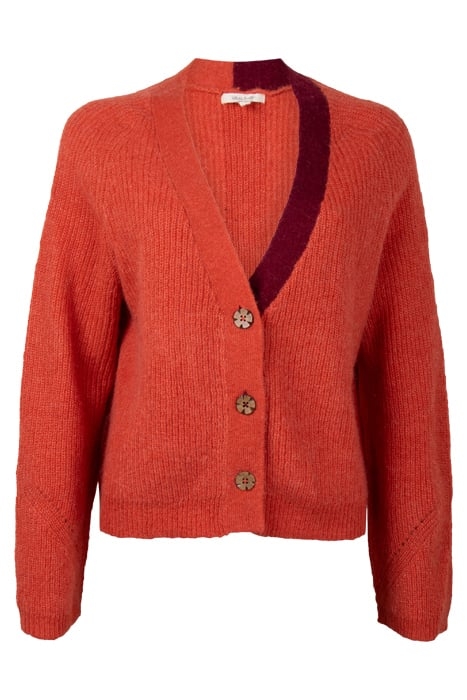 DEHLIA KNITTED CARDI MID ORANGE 1