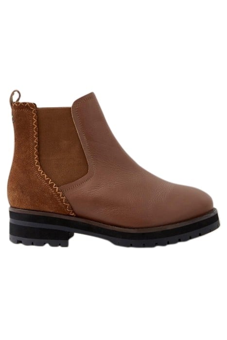 WIDE FIT LEATHER CHEEA BOOT MID TAN 1