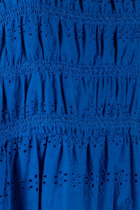 SHIRRED BRODERIE SUNDRESS LONG BRIGHT BLUE 3