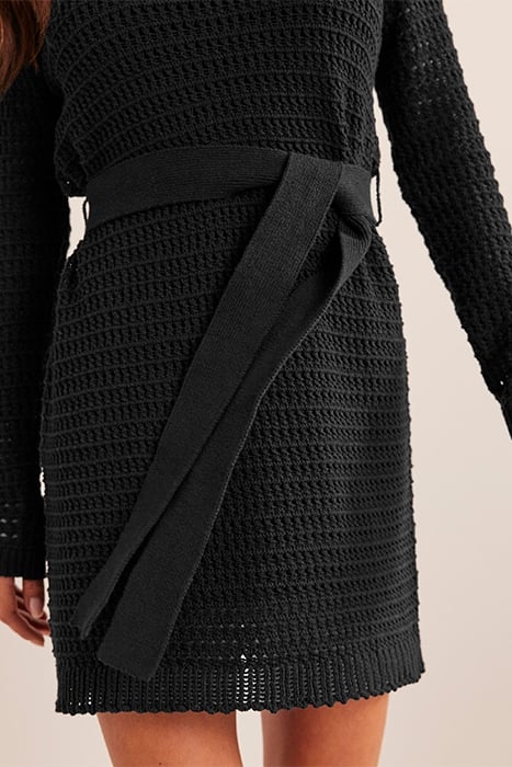 CROCHET KNIT DRESS BLACK 3