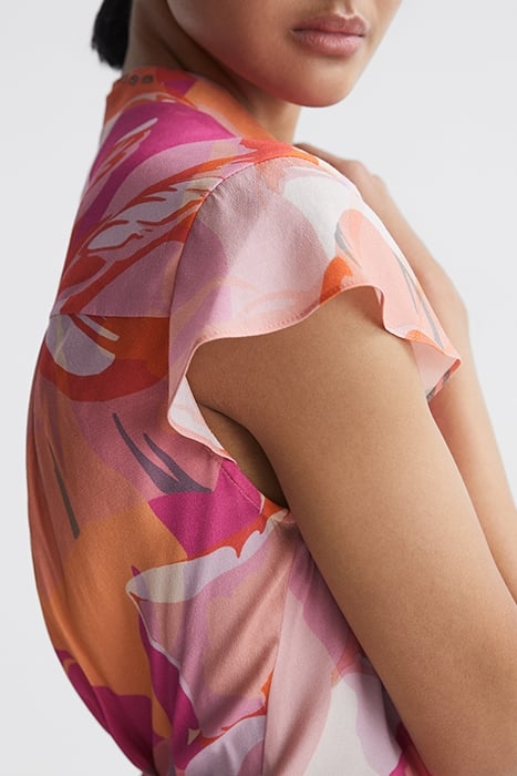 MARSEILLE-PRINTED DRESS PINK/CORAL 7