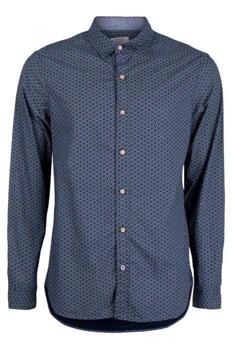 FAN GEOMETRIC PRINTED SHIRT DARK NAVY 1