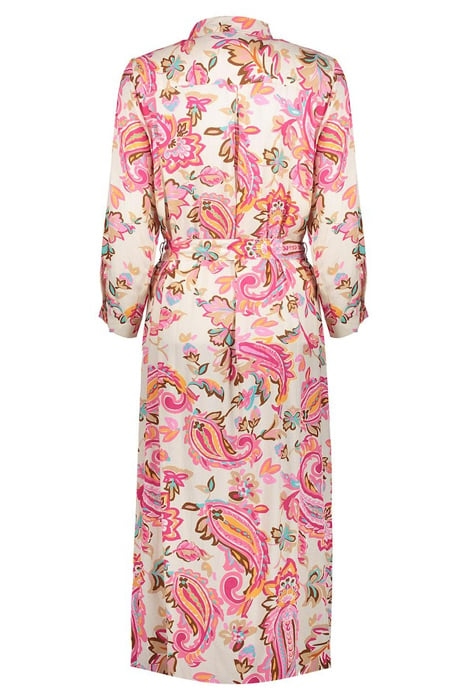 AOP LONG BLOUSEDRESS OFF-WHITE/PINK COMBI 4