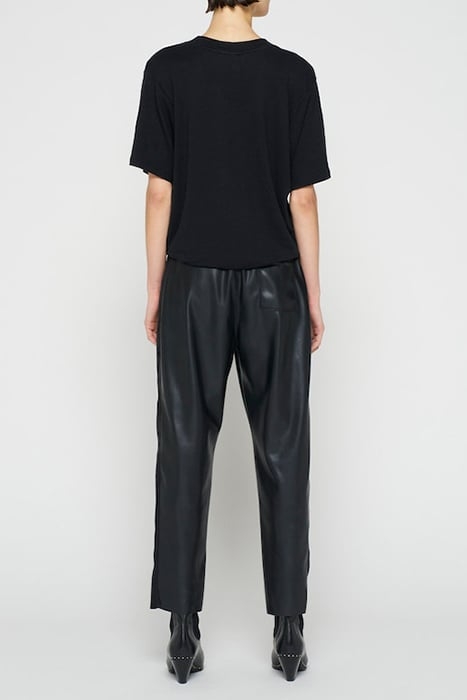 LEATHERLOOK SIDE PANEL JOGGER BLACK 3