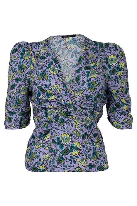 LILAC XL FLOWER PRINT DRAPED BLOUSE 4