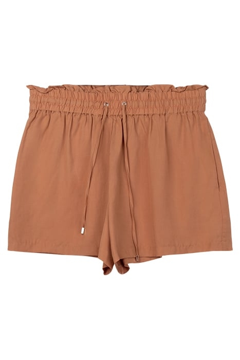 LILY ELASTIC WAIST DRAWSTRING SHORT TERRACOTA 1