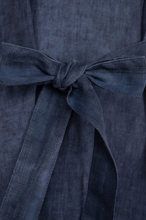 WIJDUITLOPENDE LINNEN JURK MET CEINTUUR NIGHT SKY 3