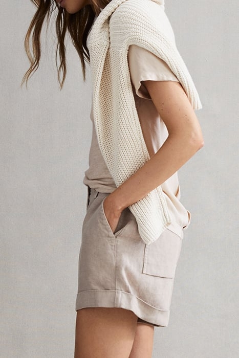 CAMILLA-LINEN T-SHIRT STONE 4