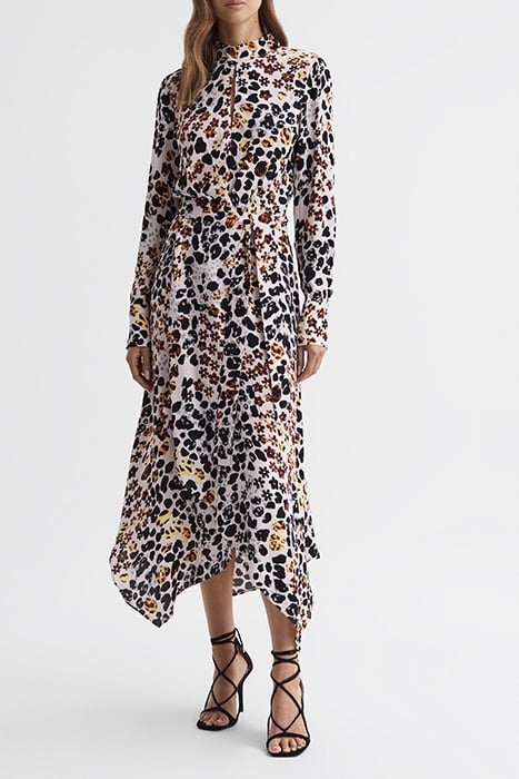 LIRA ANIMAL MAXI DRESS — NUDE/BLACK 1