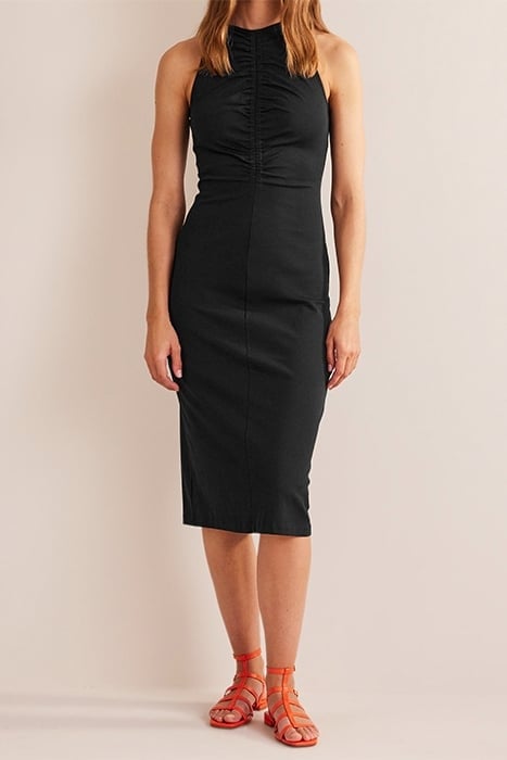 RACER JERSEY MIDI DRESS BLACK 4