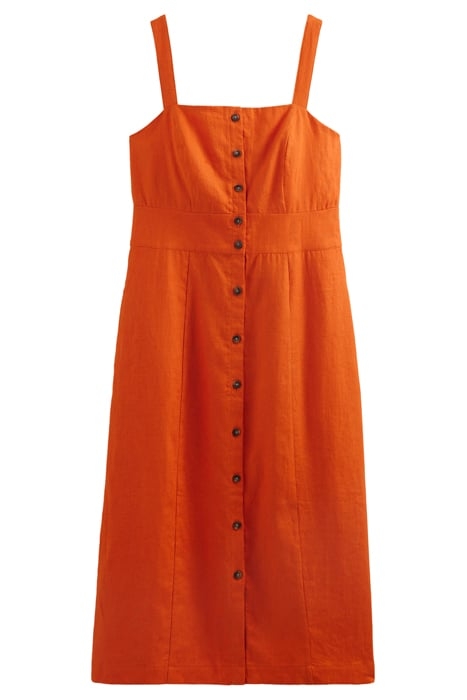 STRAPPY LINEN MIDI DRESS KUMQUAT 3