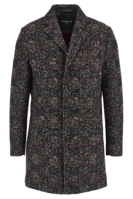 SINGLE BREASTED COAT BLACK/WHITE/RED CHECK 4