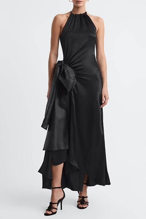 LUNA-RUCHED MAXI DRESS BLACK 1