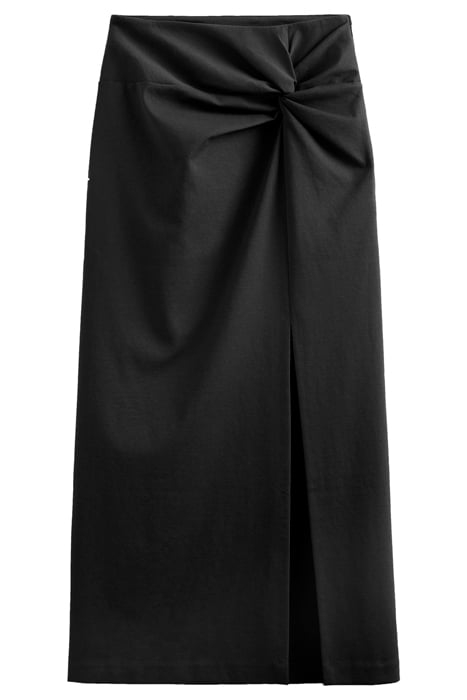 KNOT DETAIL JERSEY MIDI SKIRT BLACK 4