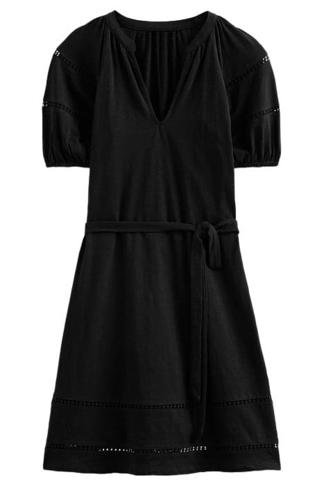 TRIM DETAIL JERSEY DRESS BLACK 3
