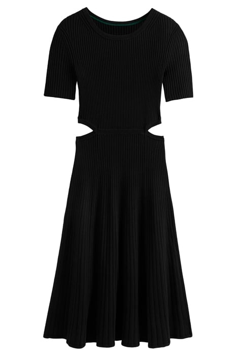 CUT OUT KNITTED MIDI DRESS BLACK 3