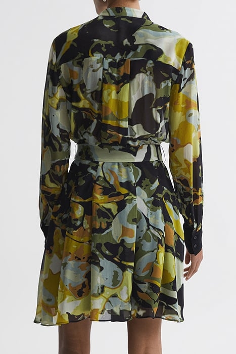 FLOR-PRINT DRESS SHIRT KHAKI 2