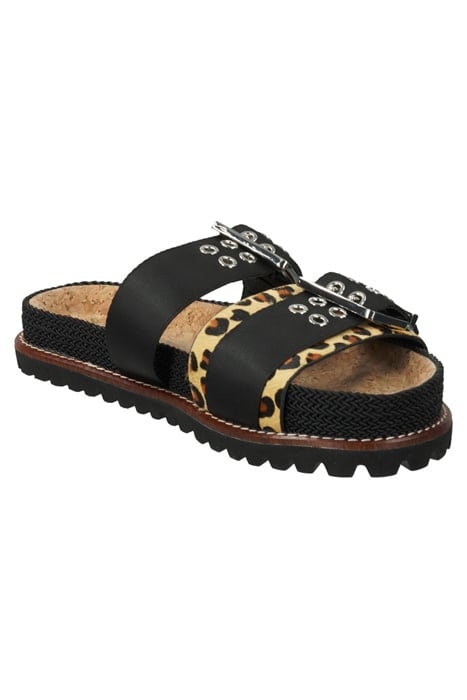 YOSI SANDAL BLACK/PONY LEO PRINT 2