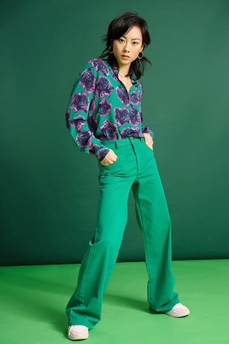 JEANS - WIDE LEG JADE GREEN 5