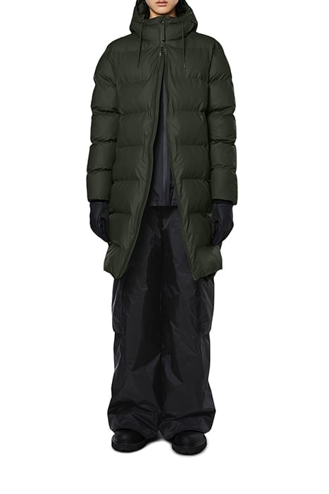 UNISEX LONG PUFFER JACKET GREEN 1