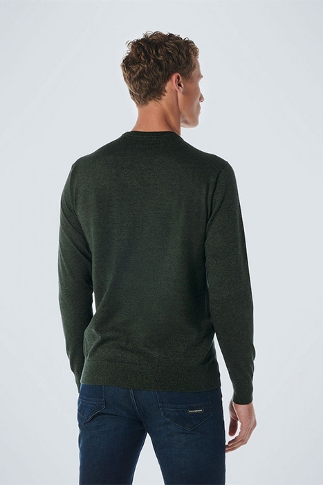 PULLOVER CREWNECK 2 COLOURED MELANGE DARK GREEN 2