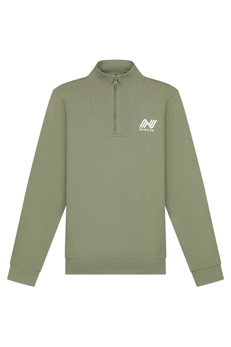 MOCK NECK SWEATSHIRT MUD GREEN 1