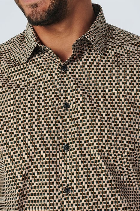 SHIRT STRETCH ALLOVER PRINTED CARAMEL 6