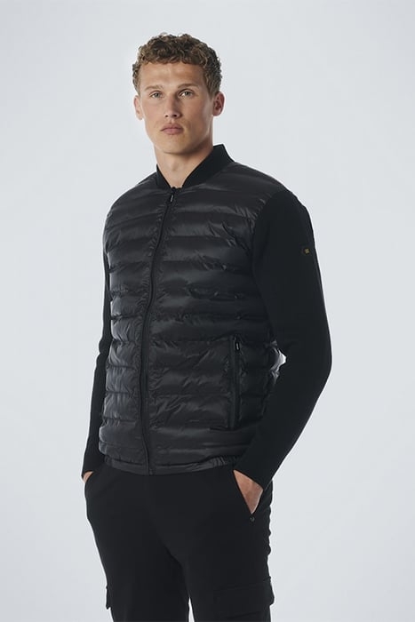 CARDIGAN KNITTED BODY WOVEN PADDED BLACK 1