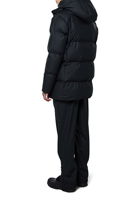 UNISEX HOODED PUFFER COAT BLACK 8