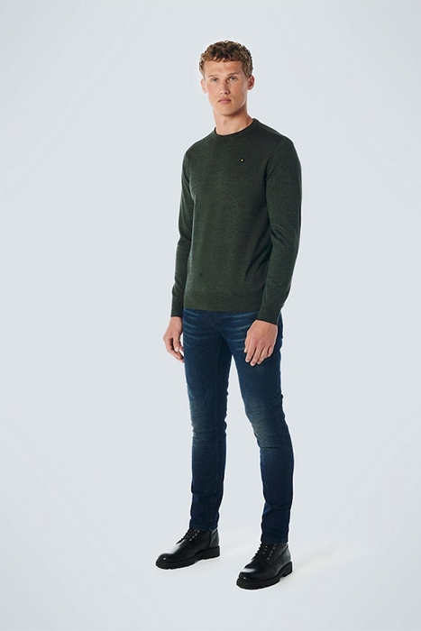 PULLOVER CREWNECK 2 COLOURED MELANGE DARK GREEN 3