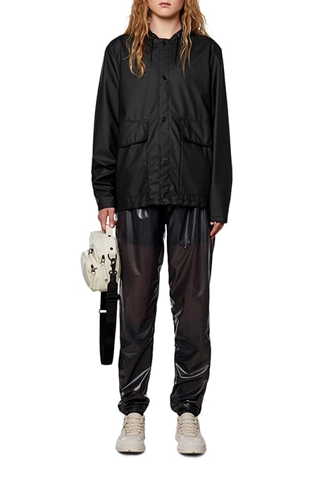 UNISEX SHORT HOODED COAT BLACK 3