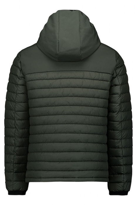 JACKET HOODED SHORT FIT PADDED MIX DARK GREEN 5
