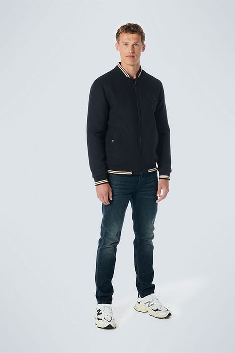 JACKET BOMBER FIT WITH WOOL 2 COLOURED TWILL DARK NIGHT 3