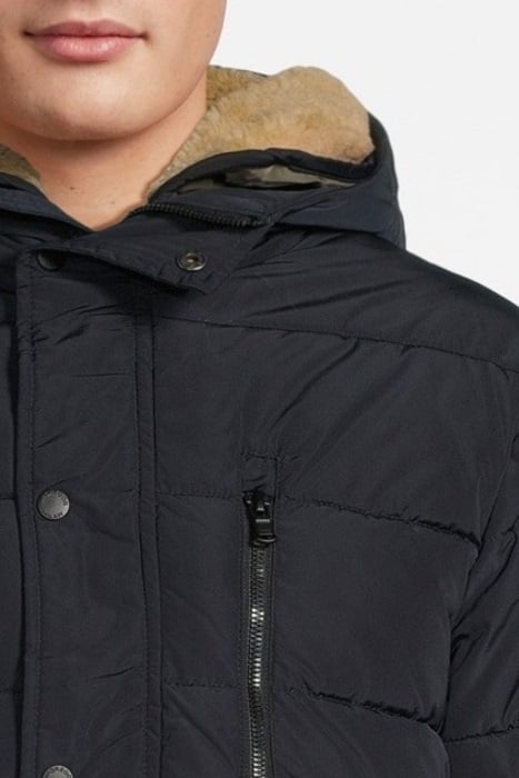 NYLON HOODED BOMBER BLACK IRIS (NAVY) 5