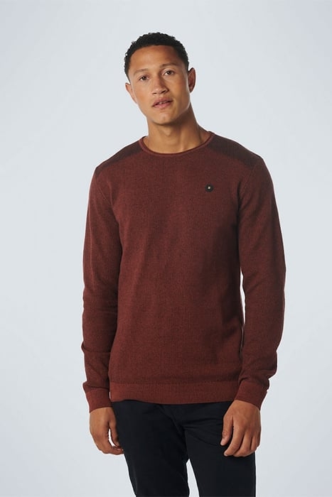 PULLOVER CREWNECK 2 COLOURED JACQUARD DARK RED 1
