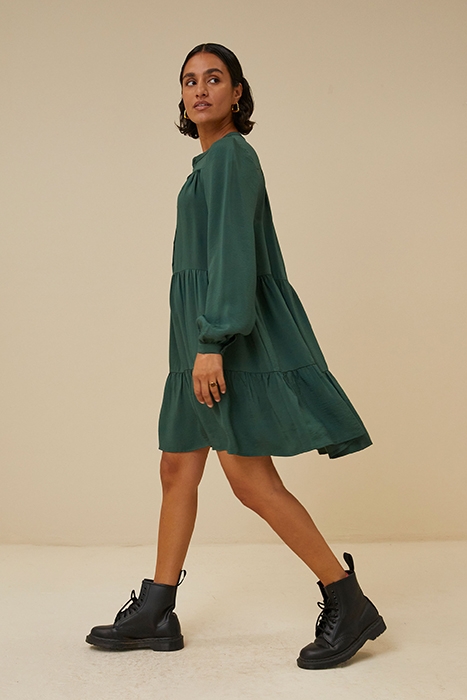 NONO SATIN STRIPE DRESS PINE FOREST 4