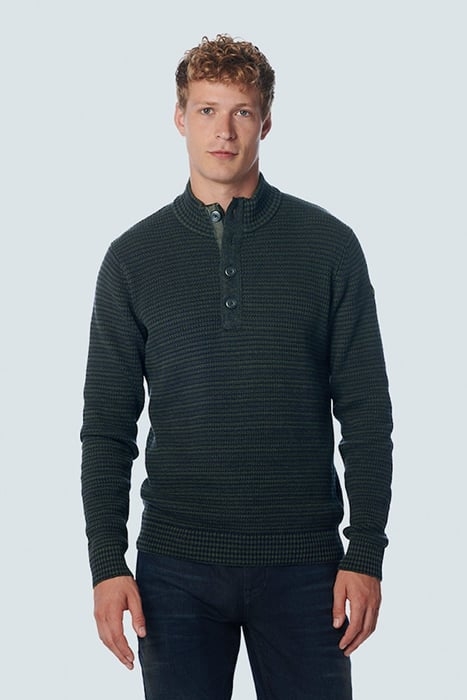 PULLOVER HALF ZIPPER + BUTTON MULTI COLOURED JACQUARD NIGHT 1