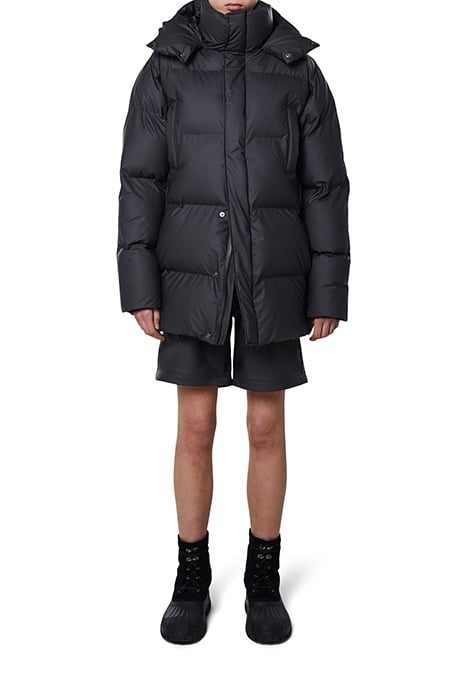 UNISEX HOODED PUFFER COAT BLACK 1