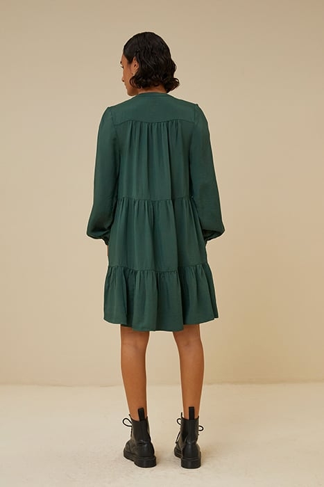 NONO SATIN STRIPE DRESS PINE FOREST 2
