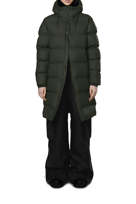 UNISEX LONG PUFFER JACKET GREEN 3