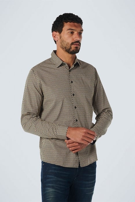 SHIRT STRETCH ALLOVER PRINTED CARAMEL 1