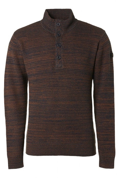 PULLOVER HALF ZIPPER + BUTTON MULTI COLOURED JACQUARD CARAME 4