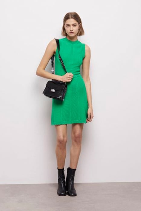 SHORT SLEEVELESS KNIT DRESS GREEN 5
