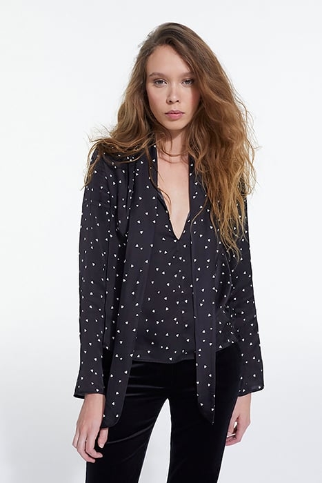 TOP LAVALIERE LITTLE HEARTS BLACK BLACK 1